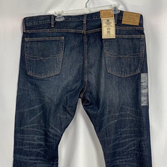 Polo Ralph Lauren The Hampton Relaxed Straight Fit Blue Jeans New Size 42/30 - Picture 3 of 7